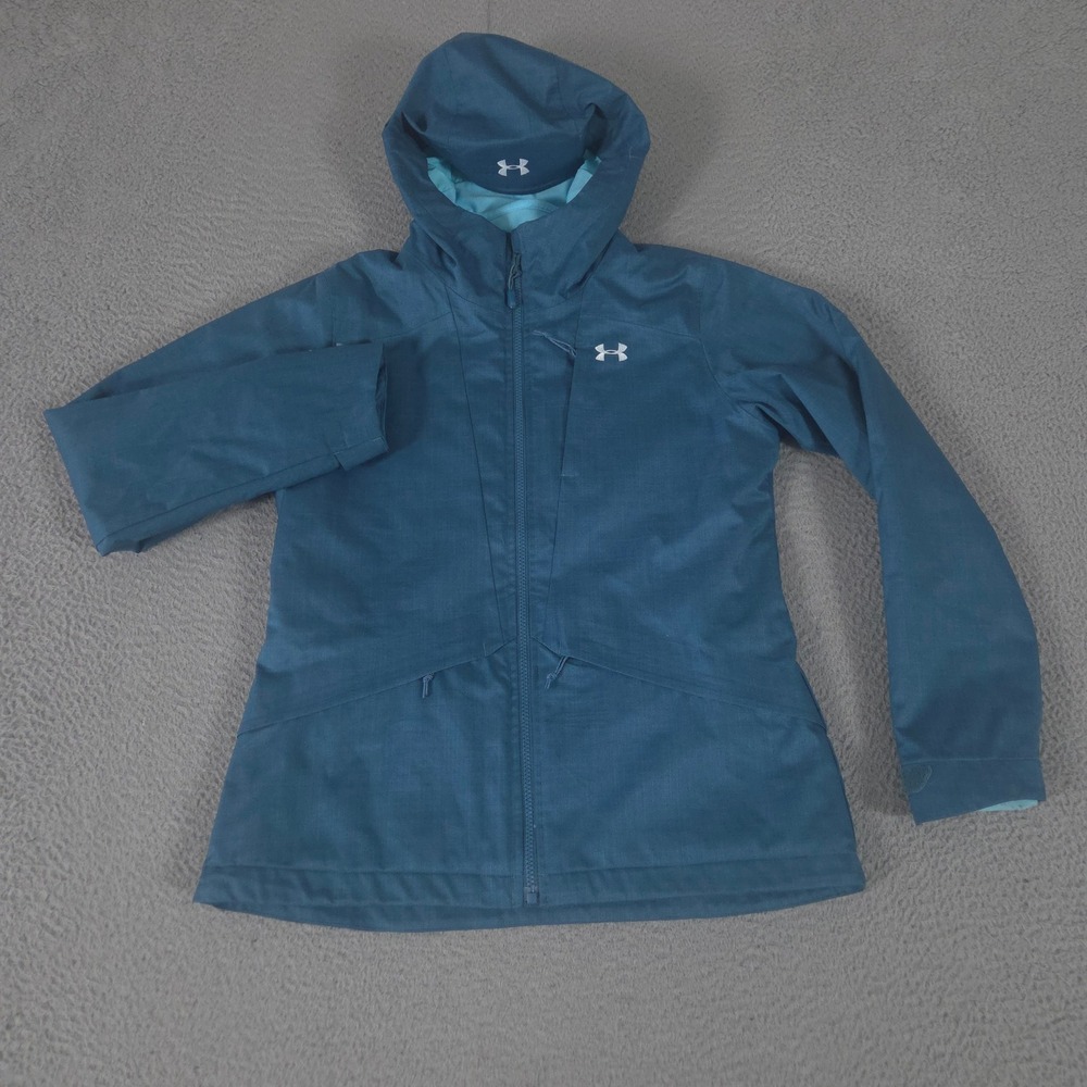 Under Armour Jacket Womens S Teal ColdGear Infrared Sienna 3-in-1 Hooded Coat